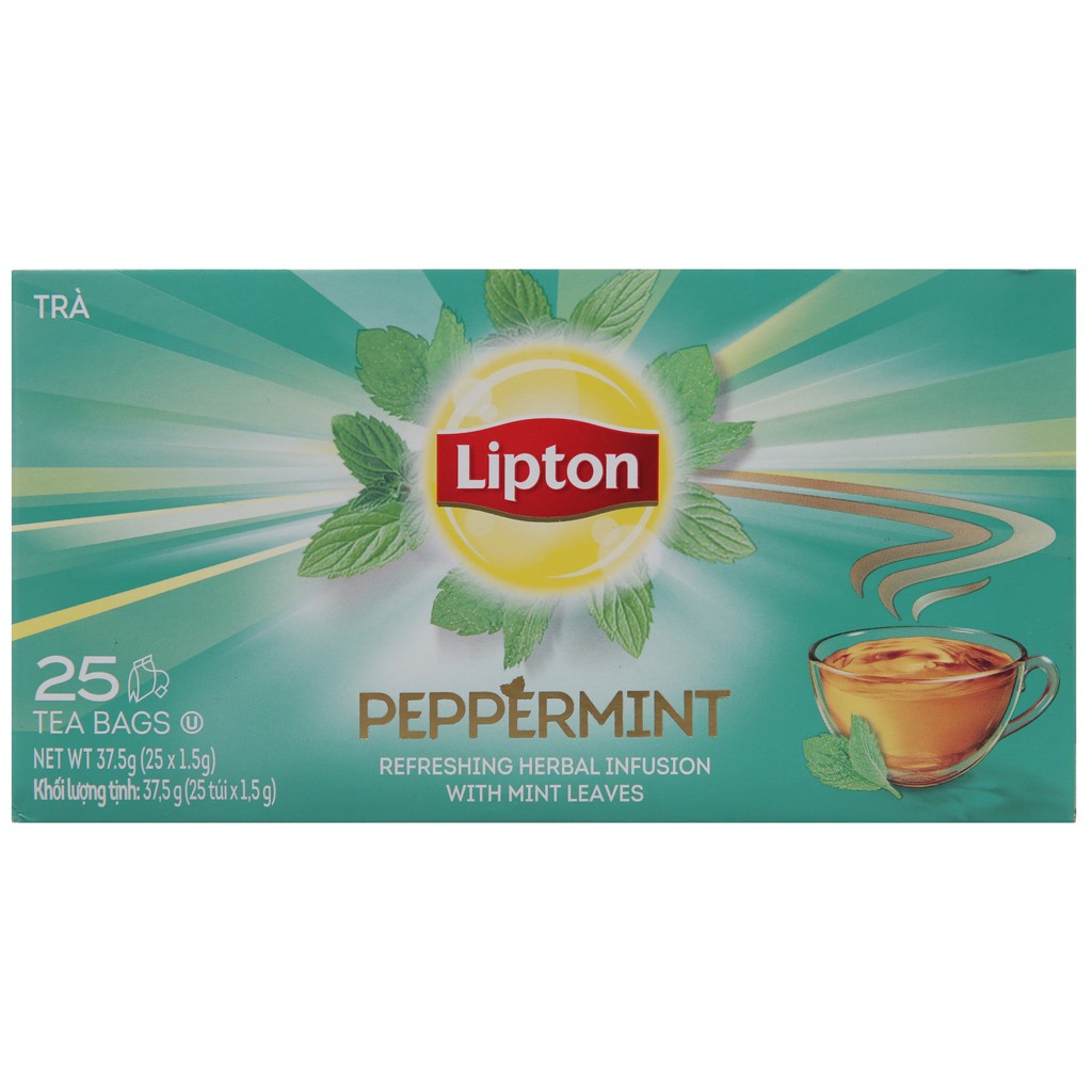 Trà bạc hà Lipton Peppermint hộp 37.5g (1.5g x 25 túi)