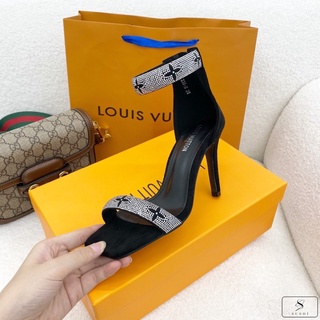 Sandal cao gót l•v nhung đá super fullbox