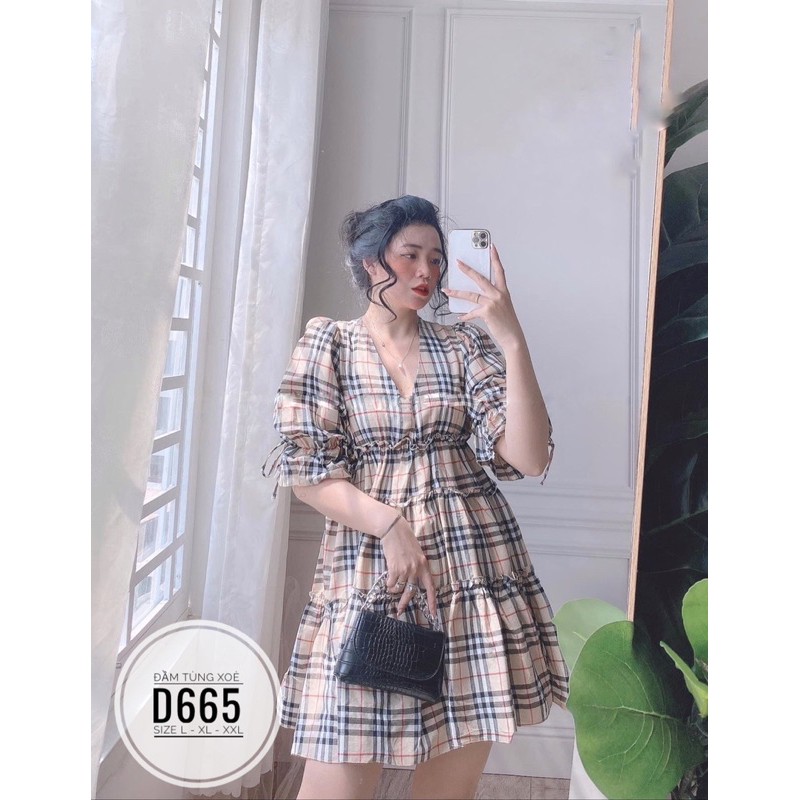 Bigsize Đầm tùng xoè D665 - BBR