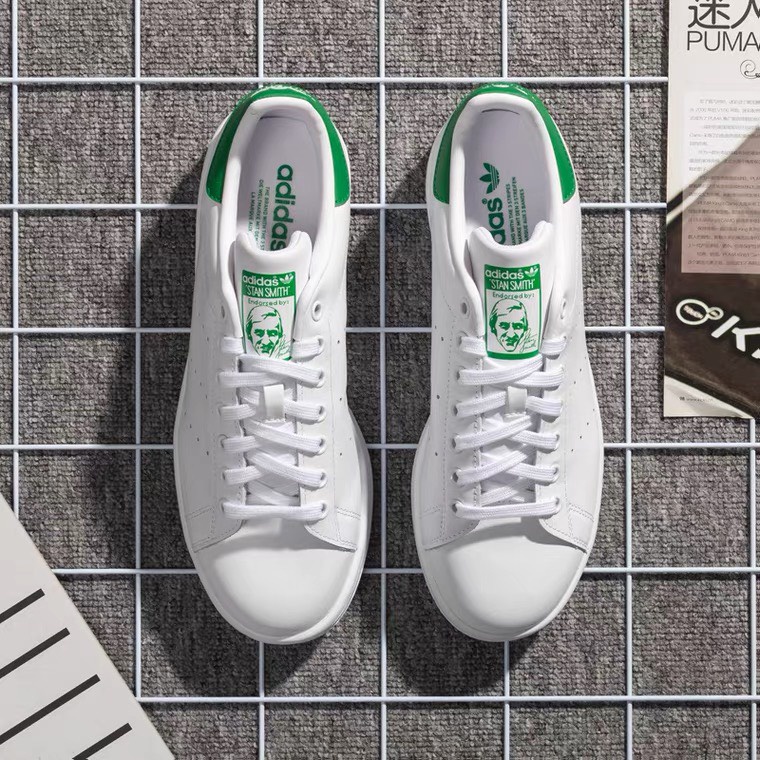 Giày thể thao nam nữ Stan Smith Trắng Gót Xanh Lá, Trắng Gót Đen, Trắng Gót Xanh Da Trời, Full Trắng