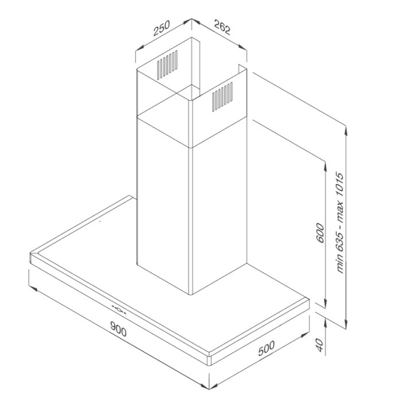 Máy Hút Mùi Áp Tường Malloca THETA K1520 - Công Suất Hút 850m3/h - Ngang 90cm