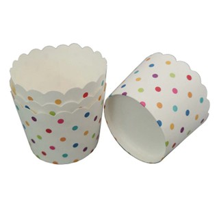 Cốc giấy cứng họa tiết ngẫu nhiên đáy 5cm đựng và nướng bánh cupcake set 50c