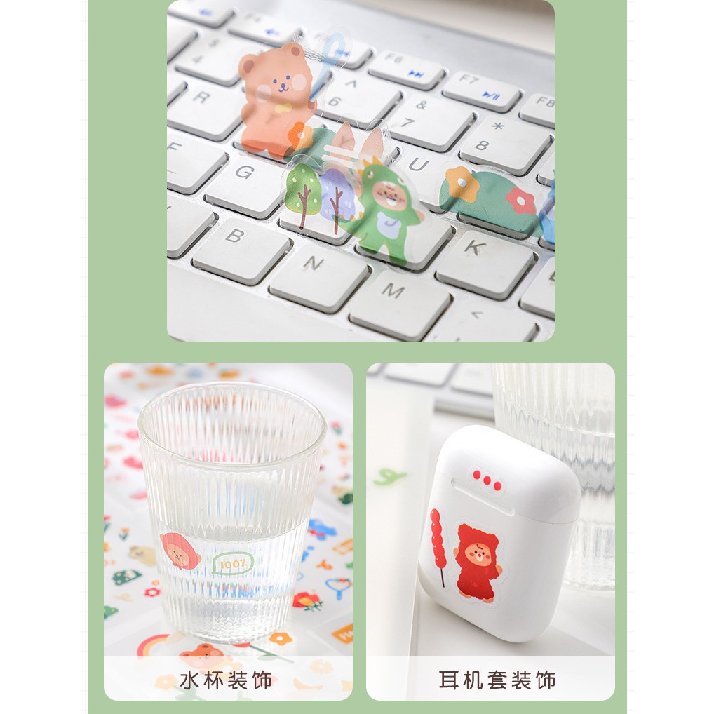 Sticker Cute 💖 Set 3 Tấm Hình Dán Dễ Thương MEET YOU - PASTER Miếng Dán Trang Trí Sổ Planner Bullet Journal Hàn Quốc