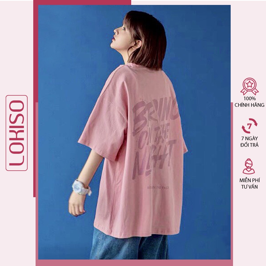 Áo thun unisex Bring tay lỡ cổ tròn nam nữ form rộng LOKISO AT06