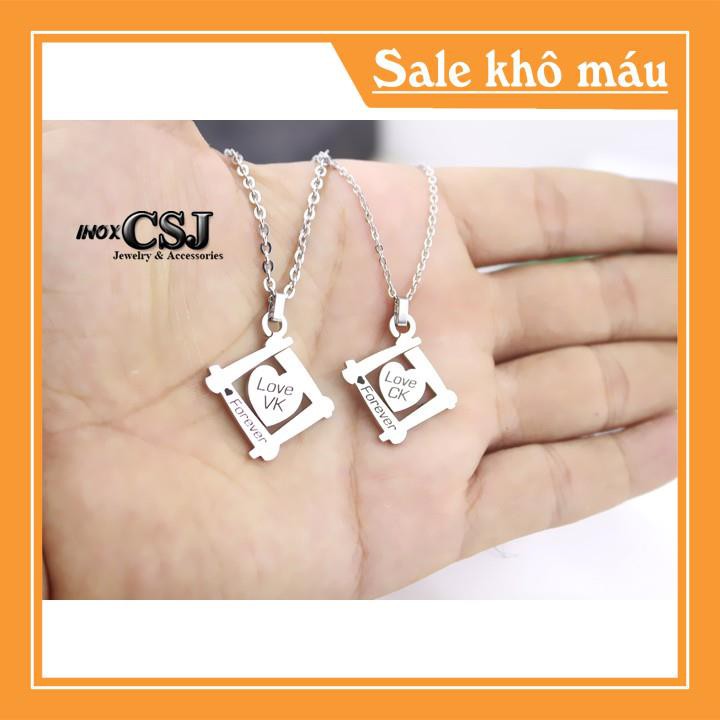 [ Siêu SALE ] DÂY CHUYỀN INOX CẶP ĐÔI VỢ CHỒNG VK CK MC253 - siêu đẹp chuẩn thời trang