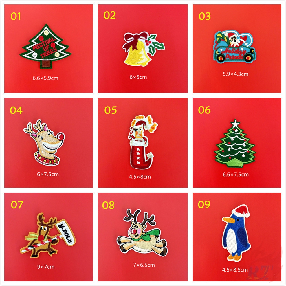 1pc ❀ Sticker Ủi Thêu Hình Giáng Sinh ❀ Sticker Ủi Thêu Hình Giáng Sinh