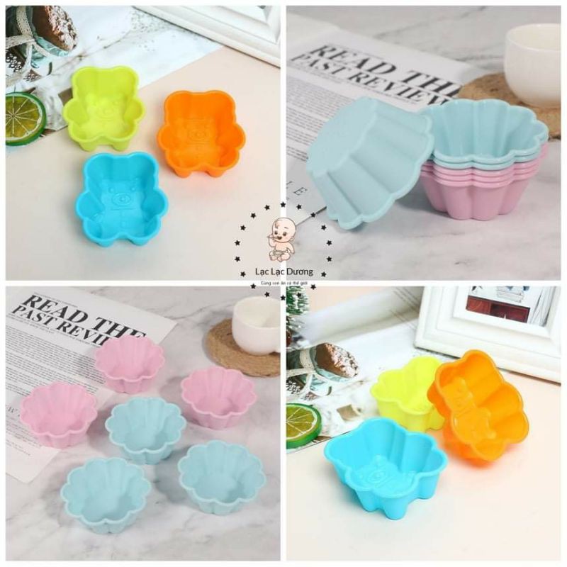 [10 mẫu] Khuôn silicone cupcake cho bé ăn dặm, tái sử dụng nhiều lần