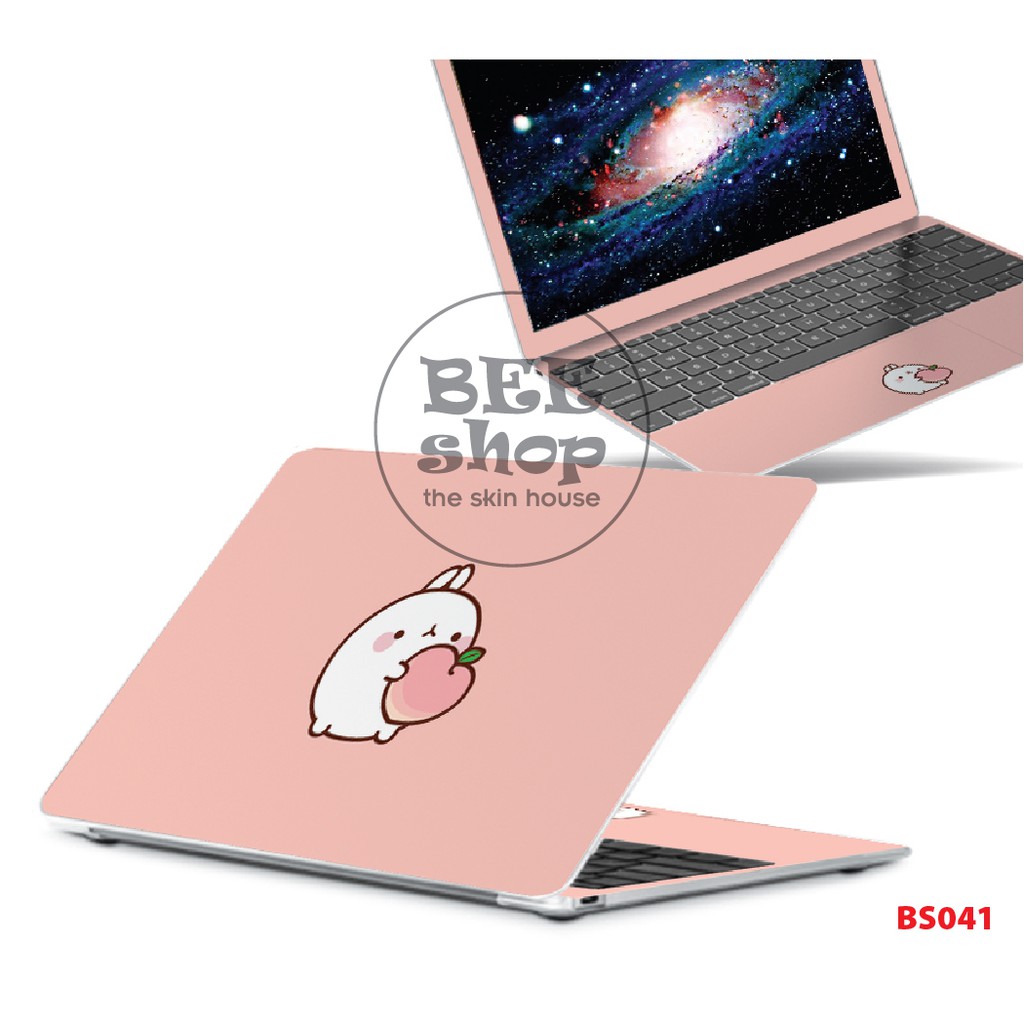 Decal dán laptop BEE SHOP mẫu CUTE PIG 2 cho Macbook/HP/ Acer/ Dell /ASUS