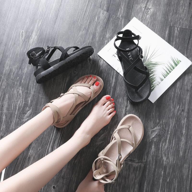 Giày Sandal Nữ Đế Dày Phong Cách La Mã Mới