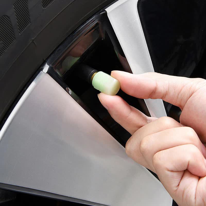Nắp Van Xe , Nắp Chụp Đầu Van Ô Tô , Bộ 4 Nắp Chụp Van Lốp Dạ Quang Phát Sáng Chống Nước - Chống Bụi Bẩn Ô Tô - Xe Máy