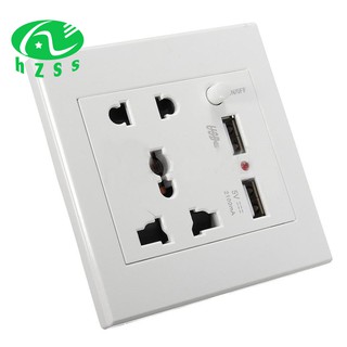 Ổ Cắm Gắn Tường 2.1a Có 2 Cổng Usb