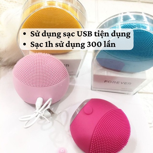 [CAO CẤP] Máy rửa mặt  Máy làm sạch da Forever Lina Mini 3 Silicon không dây làm sạch sâu chống lão hoá hiệu quả