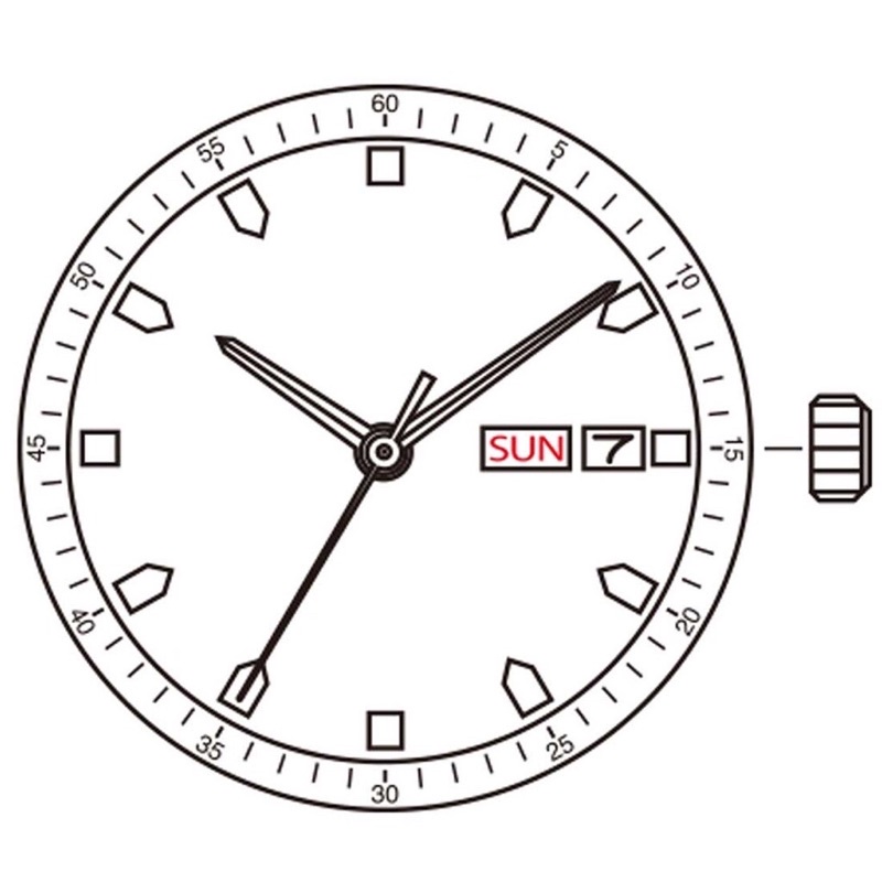 Máy đồng hồ Miyota Super GM00 GM02 3kim 2 lịch