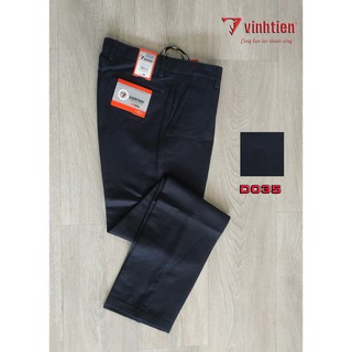 Quần Kaki Trơn 0Ly 100% Cotton Trung Niên Vĩnh Tiến Xanh Than D064