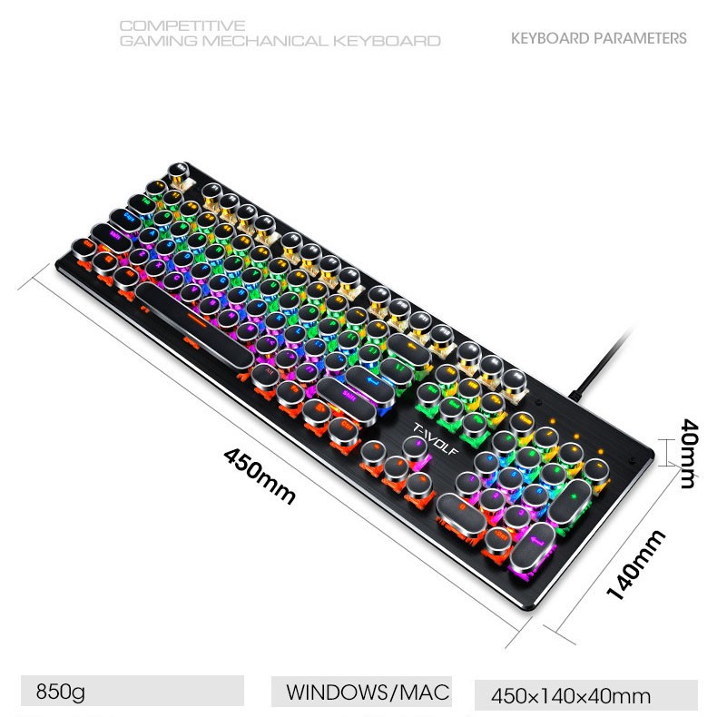 Bàn Phím Cơ Gaming T70  cao cấp, nhiều chế độ led, phím tạch tạch cảm giác chơi game cực đã BH 12 tháng