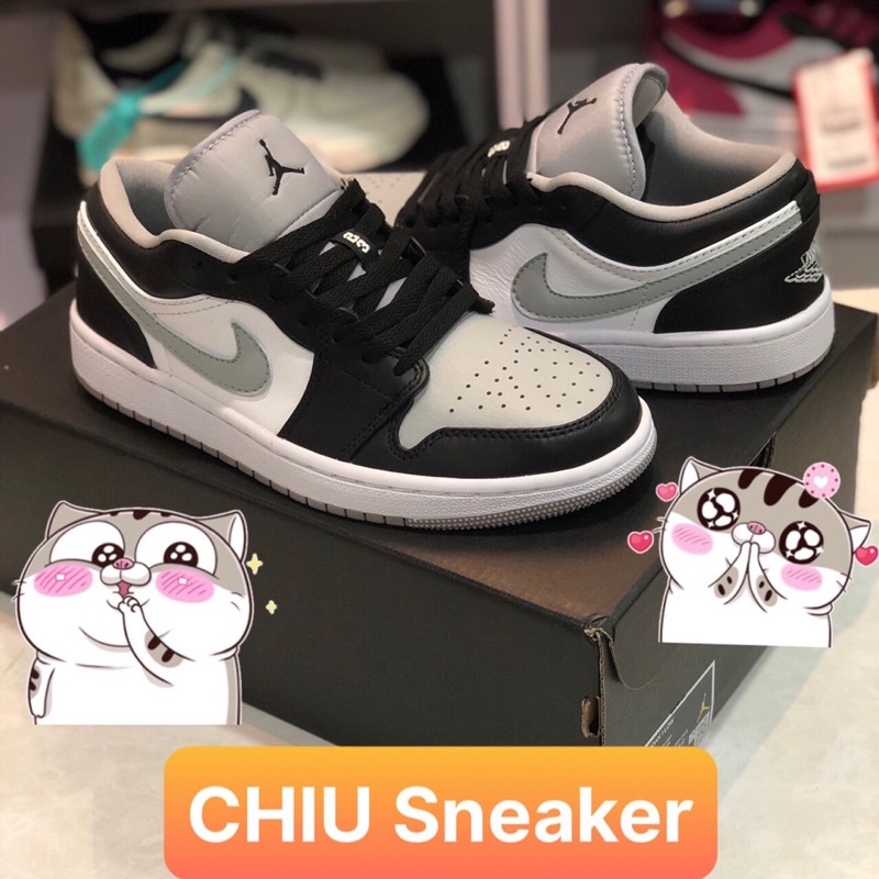 Giày thể thao cổ thấp xám trắng đen phiên bản cao cấp Giày Sneaker Jordan low smoke grey V1 cao cấp