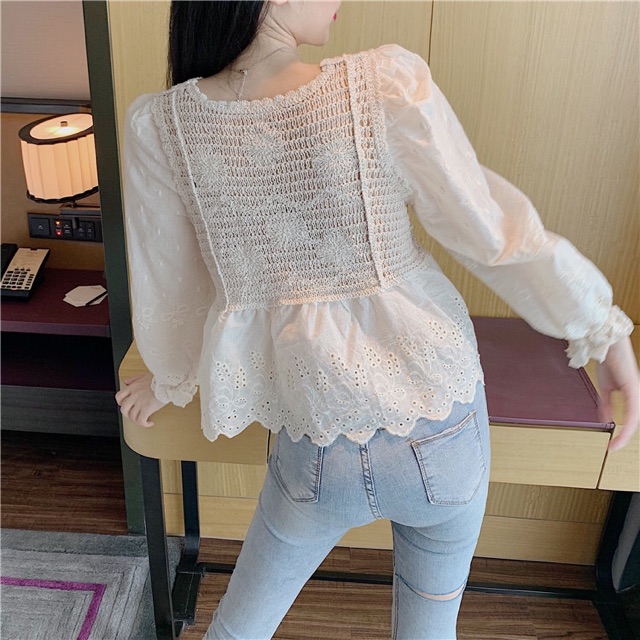 Áo babydoll len bánh bèo Ulzzang Quảng Châu Cực Xinh Giá Rẻ