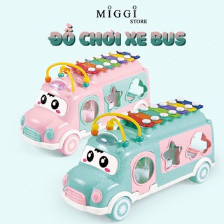 Đồ Chơi Xe Bus Thả Hình Có Đàn Kèm Theo Cho Bé - Đồ chơi xe bus thả hình khối kèm đàn piano cho bé