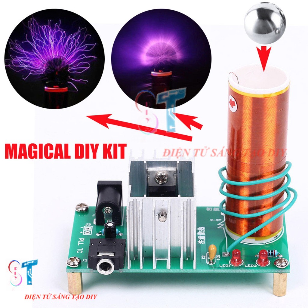 KIT DIY Mạch Ống Tesla Coil Mini - Tự Ráp