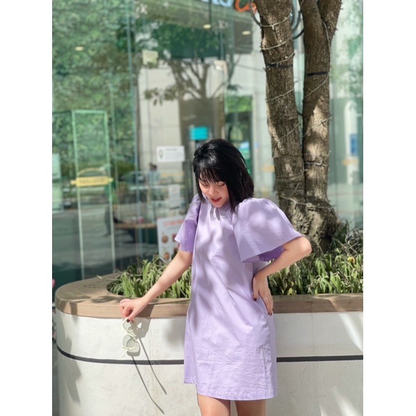 LIIN - Đầm dáng suông nữ trơn phối tay điệu tiểu thử, nữ tính | BigBuy360 - bigbuy360.vn