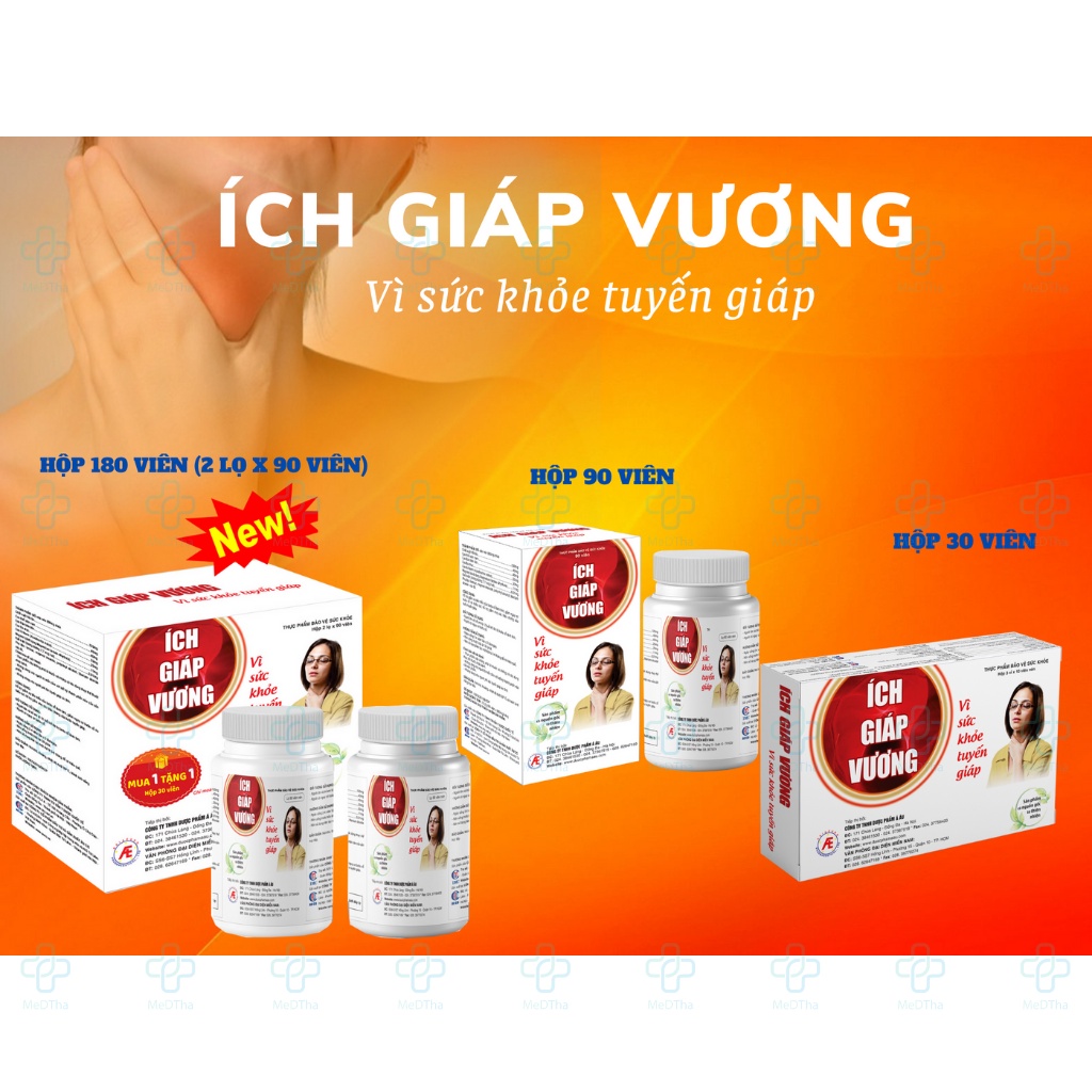 Ích Giáp Vương - Hỗ trợ U Tuyến Giáp, Bướu Cổ, Ung Thư Tuyến Giáp, Bệnh Cường Giáp, Suy Giáp (Hộp 30 viên) [Chính Hãng]
