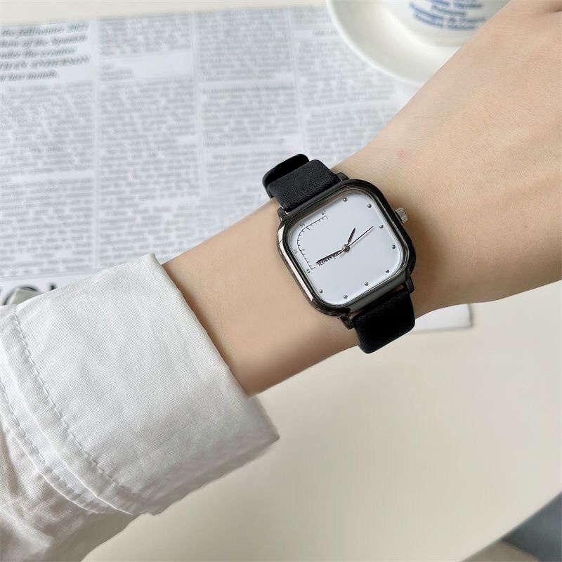 Đồng Hồ Nam Nữ Mặt Vuông Dây Da Hiệu ROSIVGA