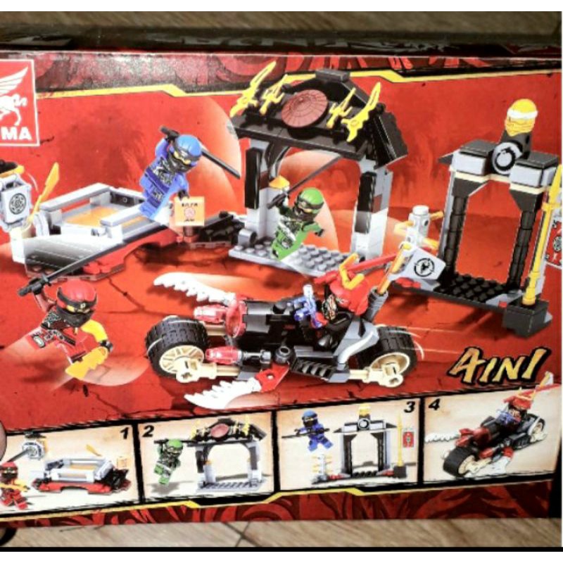 Lắp ráp 1 hộp LegoNinja 6208 có nhiều chi tiết bằng nhựa ABS