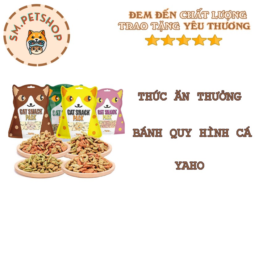 BÁNH THƯỞNG CHO MÈO CAT SNACK PACK YAHO VIÊN HÌNH CÁ GÓI 80G