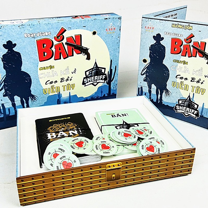 Boardgame Bắn! - Nhập vai cao bồi bắn súng, dễ chơi cho cả trẻ em và người lớn từ 4 - 7 người [Chính hãng AAA-LHT]