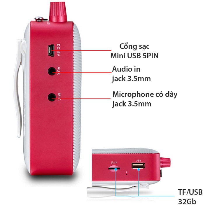MÁY TRỢ GIẢNG KHÔNG DÂY 10W SHIDU SD-M500