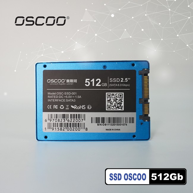 Ổ cứng SSD OSCOO 512GB SATA III 2.5 inch đọc 550MB/s / ghi 530MB/s (Blue)