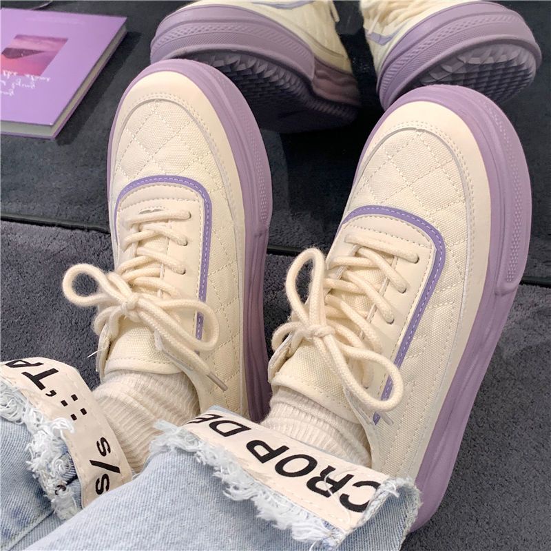 Giày Thể Thao Đế Dày Nữ, Giày Bánh Mì Tím Pastel Nhẹ Nhàng  ❤️
