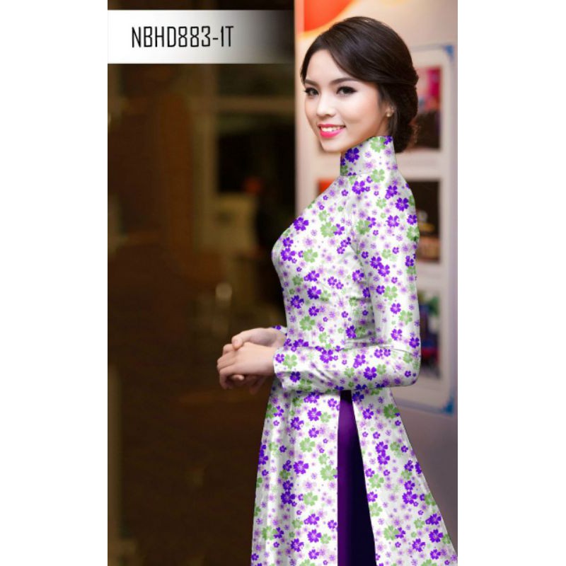 🌼Vải áo dài lụa 3D hoa nhí đồng phục (đặt trước 4 ngày)🌸