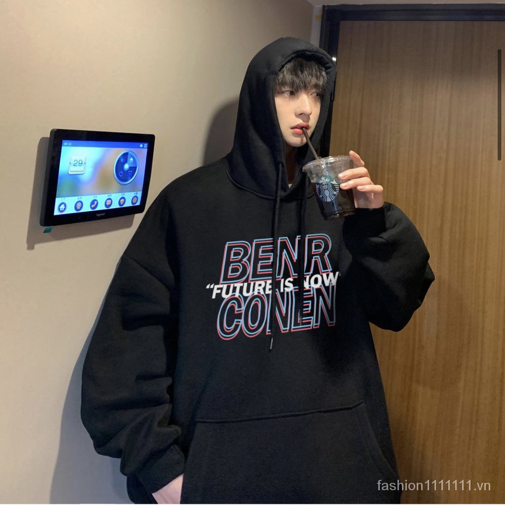 Áo hoodie, áo nỉ in hình họa tiết BENRCONEN vải nỉ cotton form rộng unisex phong cách ulzzang