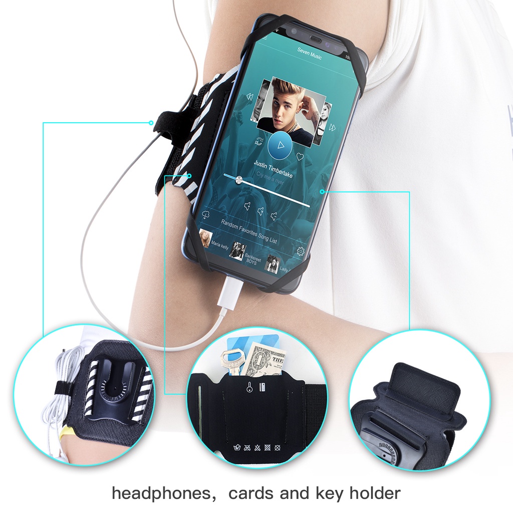 Dây Đeo Tay Giữ Điện Thoại Di Động Xoay 360 Độ 4.5 "- 6.5"