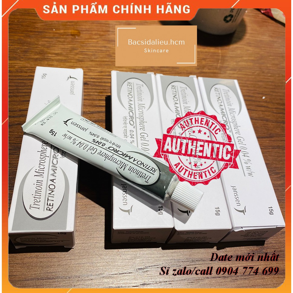 Tretinoin Microsphere 0.04% - 0.1% Retino Gel (15g) - giảm mụn, sáng da