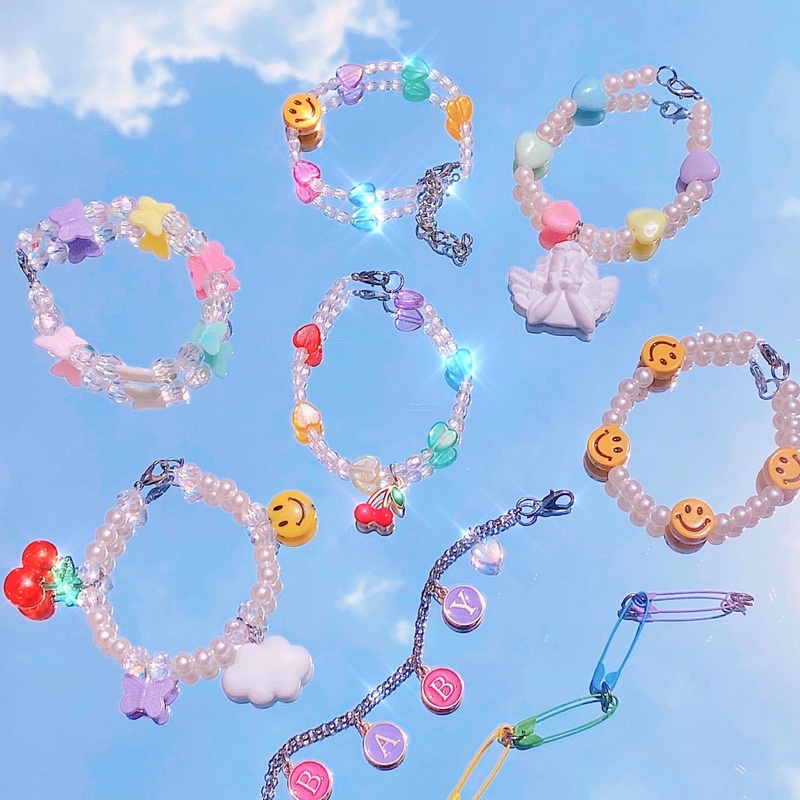 Vòng tay lắc tay diy hạt cườm màu sắc SHOPTHENFINITY dễ thương | BigBuy360 - bigbuy360.vn