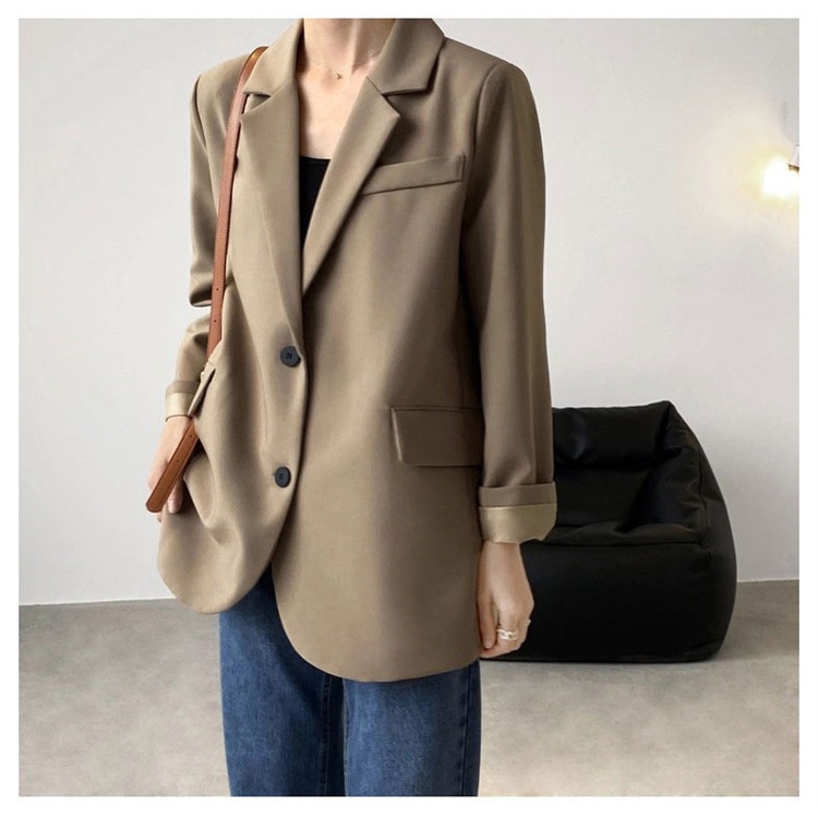Áo khoác blazer dáng rộng phong cách Hàn Quốc thanh lịch thời trang cho nữ