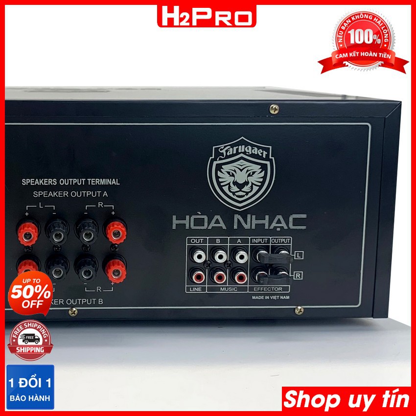 Amply karaoke Hoà Nhạc Jarugaer PA-6700A H2Pro 16 sò lớn-1500W, tích hợp lọc xì, Amply karaoke công suất lớn chạy khoẻ