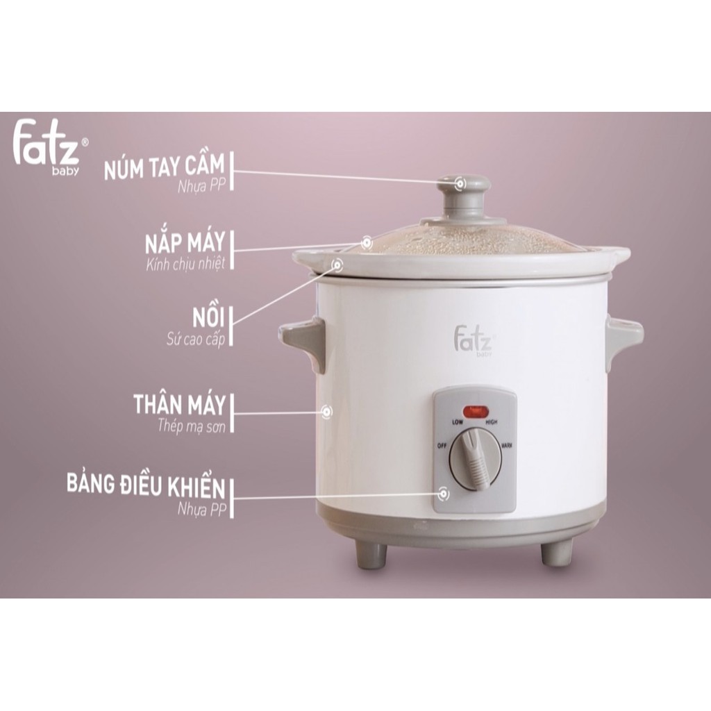 (Mẫu mới) Nồi nấu chậm Fatz Baby 1,5L - 2,5L FB9015MH/FB9025MH