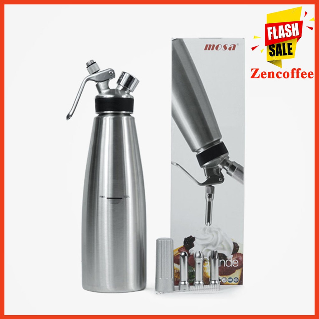 Bình xịt kem tươi Mosa - Hàng Nhập Khẩu 100% | Dụng cụ Barista