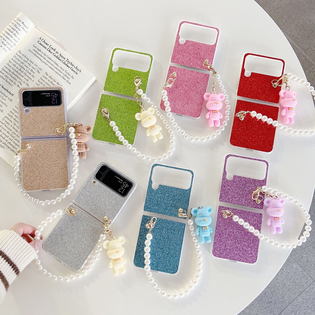 Dễ thương Ốp lưng Samsung Galaxy Z Flip 4 5G ốp điện thoại Bao gồm dây thừng ZFlip4 ốp ZFlip 4 case F7210 casing