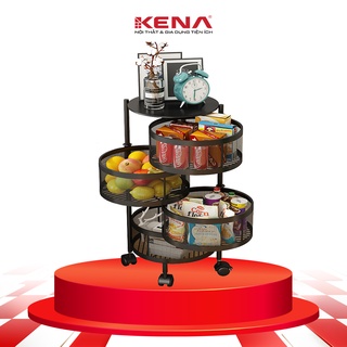 Kệ bếp đựng rau củ quả, xoay 360 tiện ích đa năng KN 152 Thương hiệu KENA Chất liệu sơn tĩnh điện chống gỉ