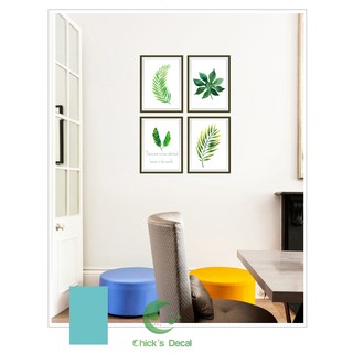 Decal dán tường khung hình lá cây trang trí