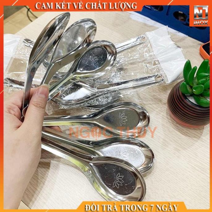 Bộ 10 muỗng ăn cơm/phở inox (canh vuông)