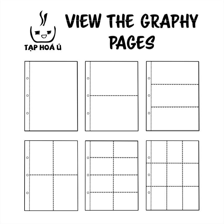 SHEET VIEW THE GRAPHY CHO BINDER A4 - 3 CÒNG DẠNG NGẮN (6 LOẠI)