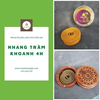Nhang Khoanh trầm hương tự nhiên - Trầm Tín - nhang khoanh 4h| Nhang trầm sạch | nhang thơm xông trầm lư sứ