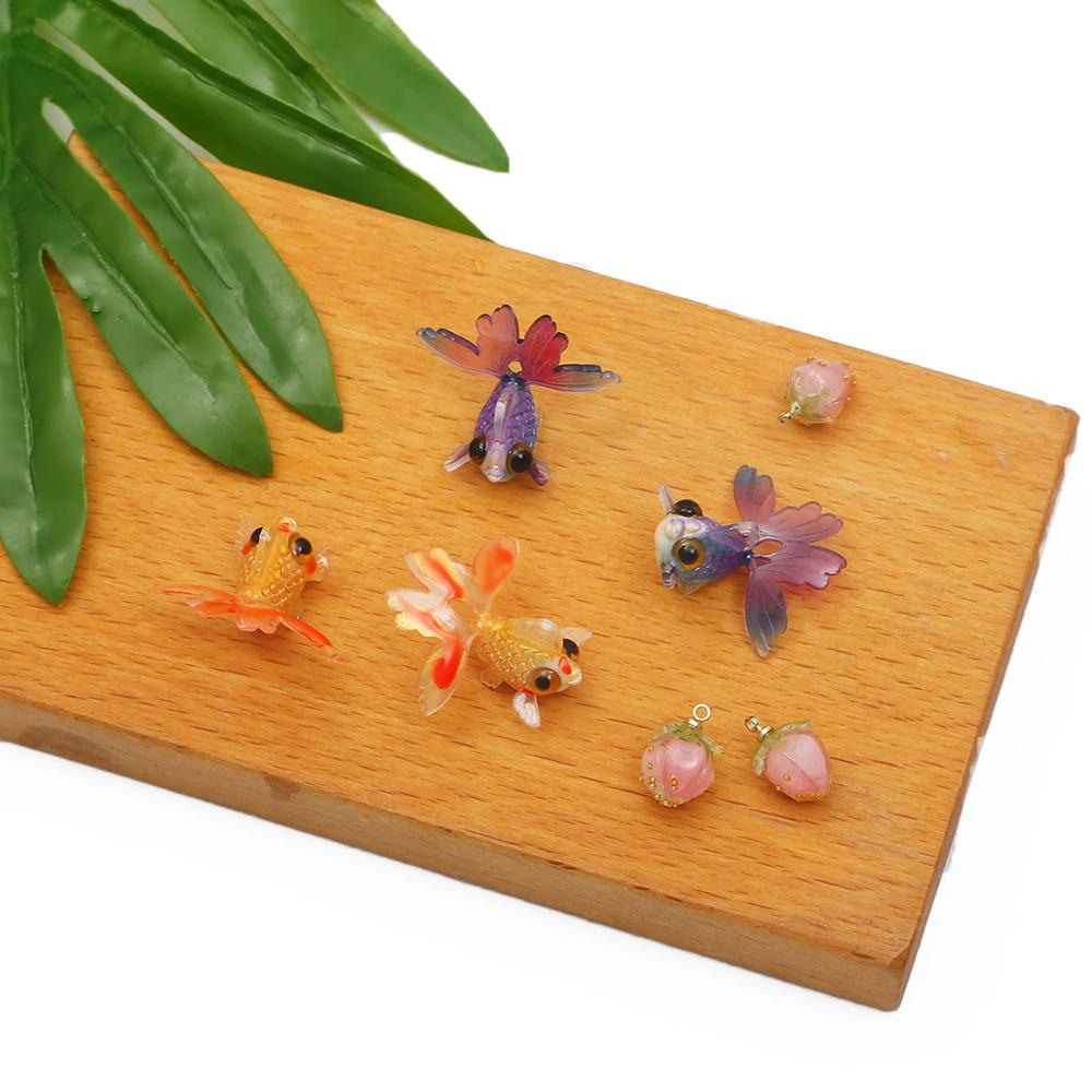 Phụ Kiện Beadia Làm Trang Sức Hình Cá Vàng/Dâu Tây Bằng Acrylic DIY