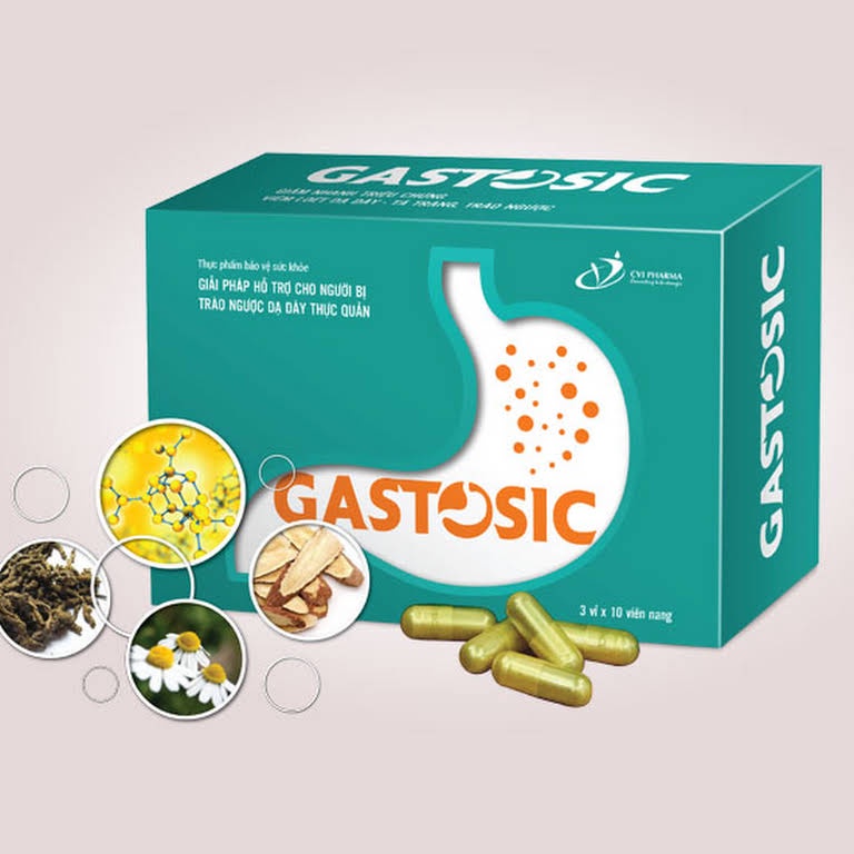 Viên Uống GASTOSIC Hỗ Trợ Trào Ngược Dạ Dày - Hộp 3 vỉ