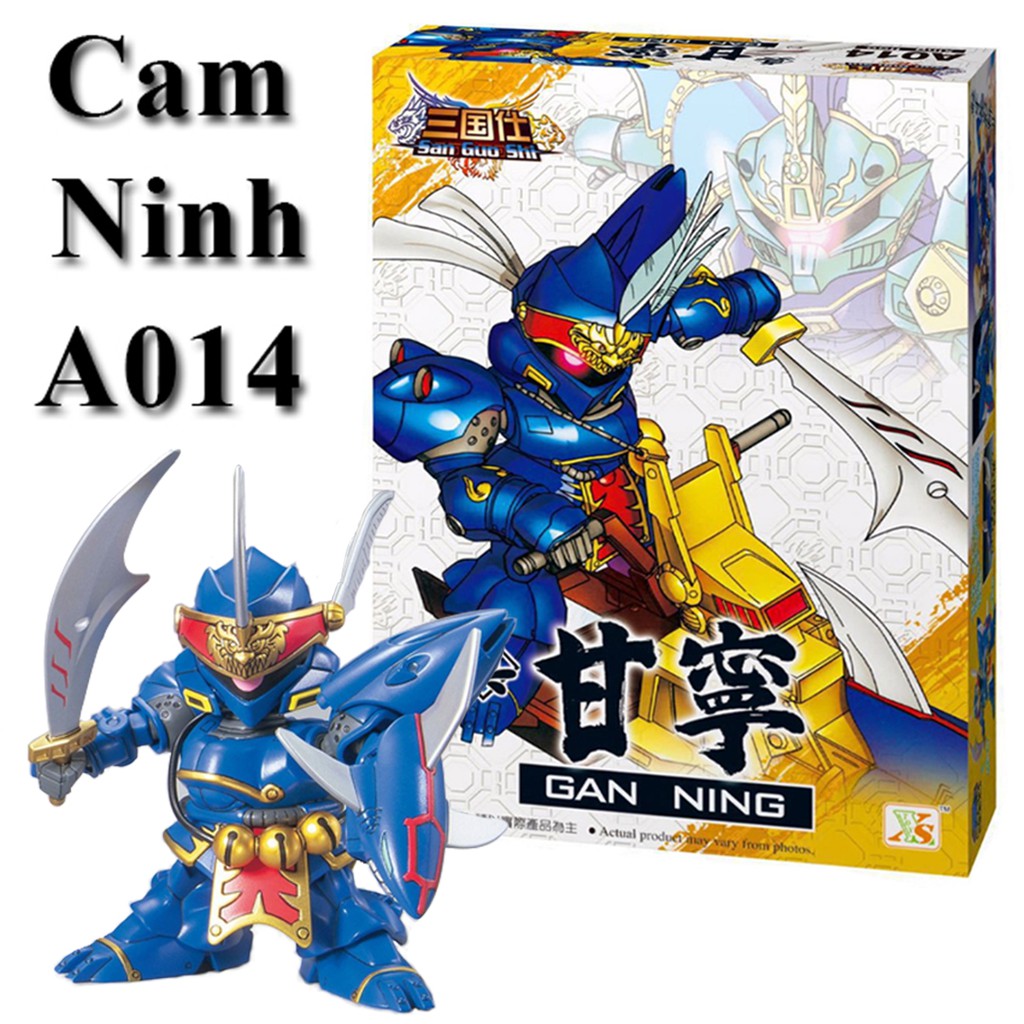 Gundam A014 Cam Ninh - Đồ chơi lắp ráp sd Gundam Tam Quốc New4all tặng kèm 01 xe ô tô mini bánh đà